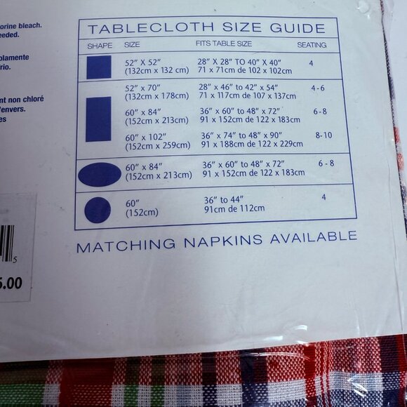 Bardwil Oval Tablecloth Vintage Plaid 60" X 84" Nantucket  Kitchen Table - Picture 9 of 9
